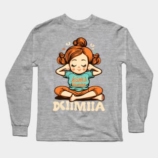 Girl relaxing after a yoga practise Long Sleeve T-Shirt